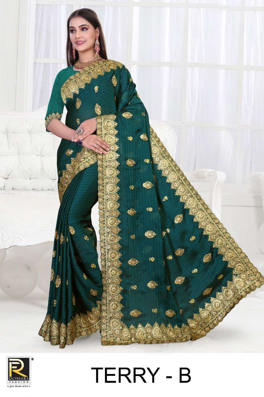 Ronisha Terry New Exclusive Wear Designer Fancy Georgette Saree Collection
